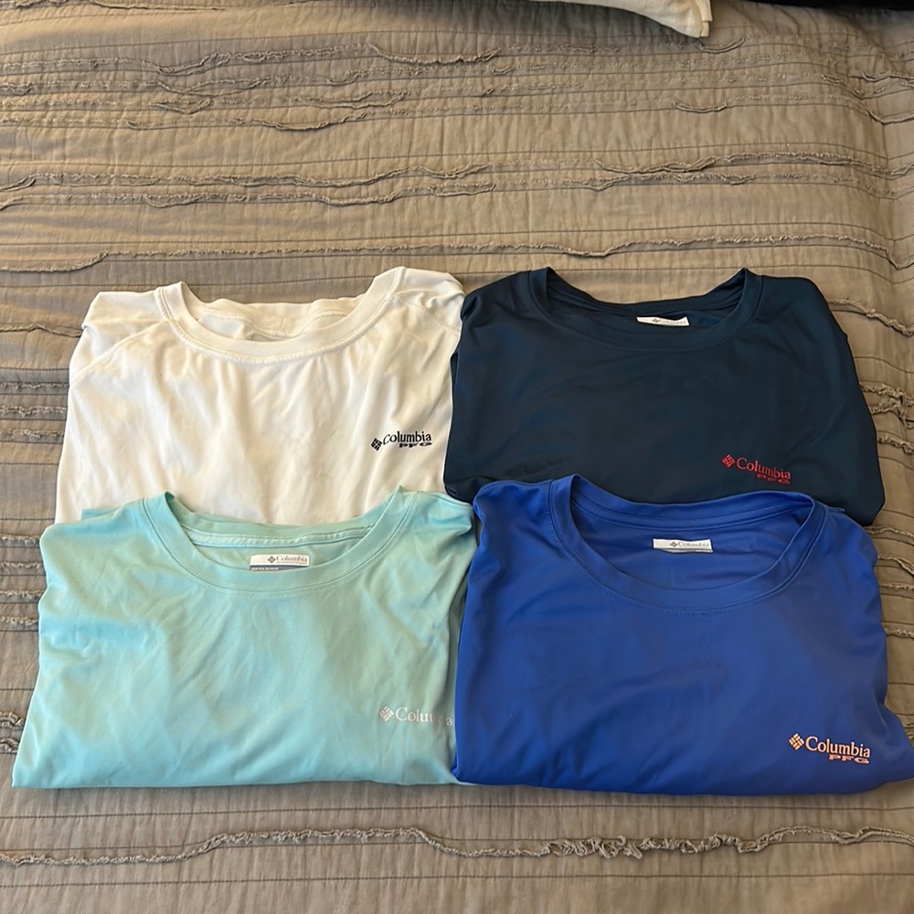 Men’s Lot of Columbia Terminal Tackle Omni Gear Long Sleeve Shirts 4XL